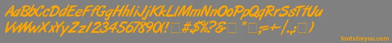 ArtbrushMedium-Schriftart – Orangefarbene Schriften auf grauem Hintergrund