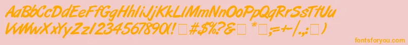 ArtbrushMedium Font – Orange Fonts on Pink Background