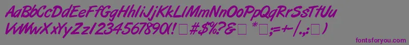 ArtbrushMedium-Schriftart – Violette Schriften auf grauem Hintergrund