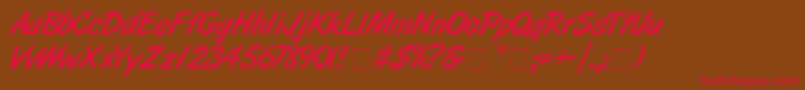 ArtbrushMedium Font – Red Fonts on Brown Background