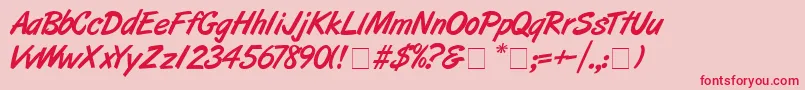 ArtbrushMedium Font – Red Fonts on Pink Background