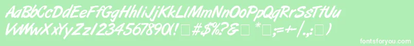 ArtbrushMedium Font – White Fonts on Green Background