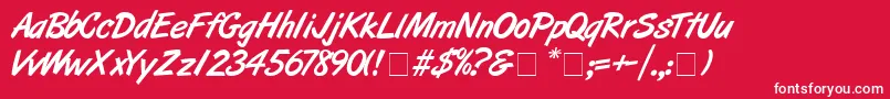 ArtbrushMedium Font – White Fonts on Red Background