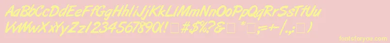 ArtbrushMedium-Schriftart – Gelbe Schriften auf rosa Hintergrund
