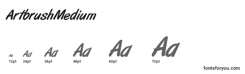 Размеры шрифта ArtbrushMedium