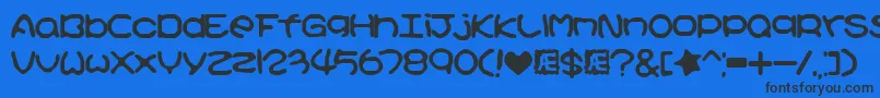 Kirbyss Font – Black Fonts on Blue Background