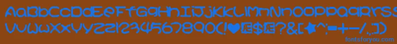 Kirbyss Font – Blue Fonts on Brown Background