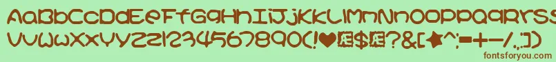 Kirbyss Font – Brown Fonts on Green Background