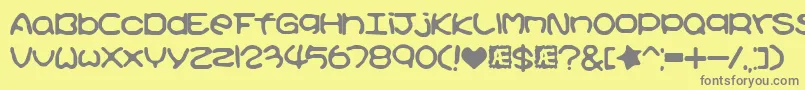 Kirbyss Font – Gray Fonts on Yellow Background