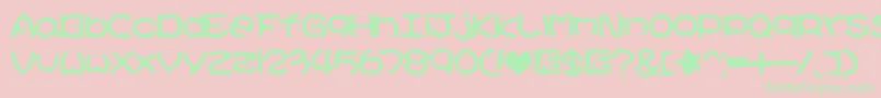 Kirbyss Font – Green Fonts on Pink Background