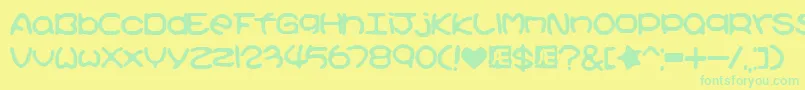 Kirbyss Font – Green Fonts on Yellow Background