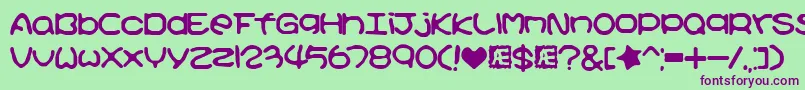 Kirbyss Font – Purple Fonts on Green Background