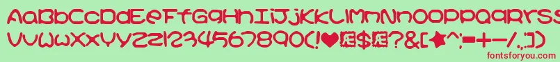 Kirbyss Font – Red Fonts on Green Background