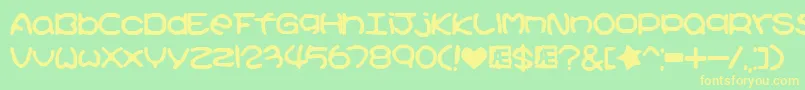 Kirbyss Font – Yellow Fonts on Green Background