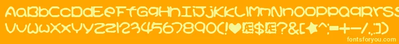 Kirbyss Font – Yellow Fonts on Orange Background