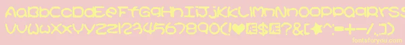 Kirbyss Font – Yellow Fonts on Pink Background