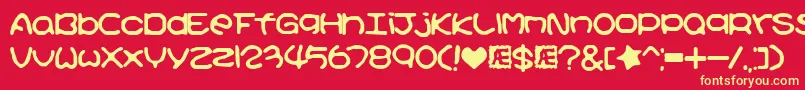 Kirbyss Font – Yellow Fonts on Red Background