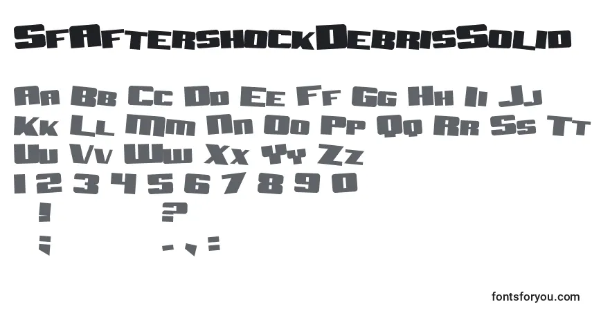 Fuente SfAftershockDebrisSolid - alfabeto, números, caracteres especiales