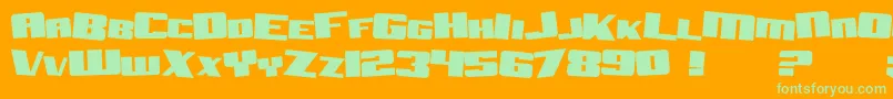 SfAftershockDebrisSolid Font – Green Fonts on Orange Background