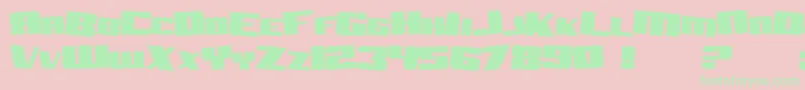 Czcionka SfAftershockDebrisSolid – zielone czcionki na różowym tle