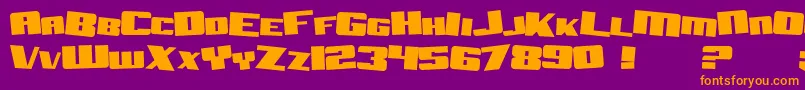 SfAftershockDebrisSolid Font – Orange Fonts on Purple Background