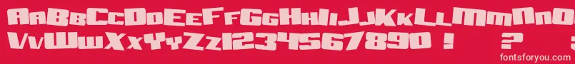 SfAftershockDebrisSolid Font – Pink Fonts on Red Background