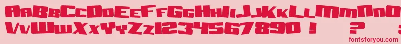 フォントSfAftershockDebrisSolid – ピンクの背景に赤い文字