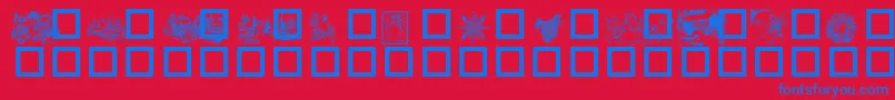 Winter ffy Font – Blue Fonts on Red Background
