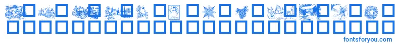 Winter ffy Font – Blue Fonts on White Background