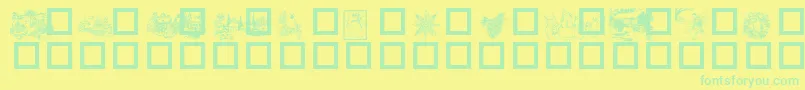 Winter ffy Font – Green Fonts on Yellow Background