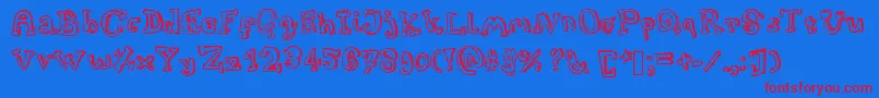 Turtleneck Font – Red Fonts on Blue Background