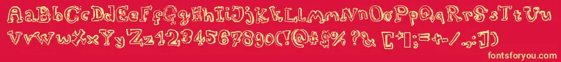 Turtleneck Font – Yellow Fonts on Red Background