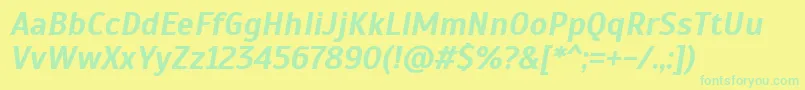 Scada ffy Font – Green Fonts on Yellow Background