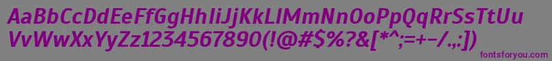 フォントScada ffy – 紫色のフォント、灰色の背景