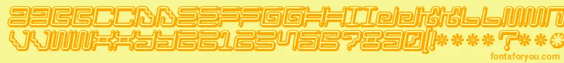 Iron Lounge Smart Dot 2 Font – Orange Fonts on Yellow Background