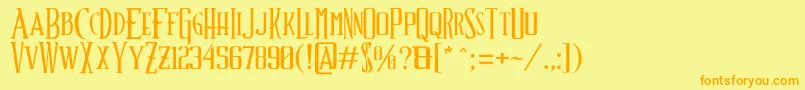 Fonte ShindlerfontByJuanCasco – fontes laranjas em um fundo amarelo