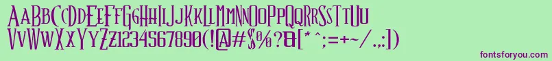 ShindlerfontByJuanCasco Font – Purple Fonts on Green Background