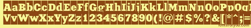 XeniacameocRegular Font – Brown Fonts on Yellow Background