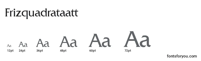 Размеры шрифта Frizquadrataatt