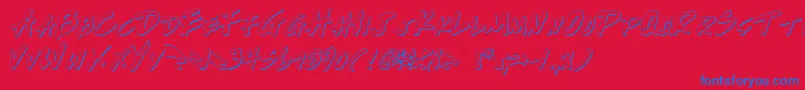 WriteOffOultine Font – Blue Fonts on Red Background