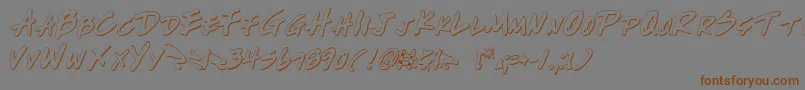WriteOffOultine Font – Brown Fonts on Gray Background