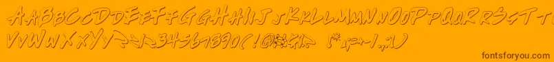 WriteOffOultine Font – Brown Fonts on Orange Background