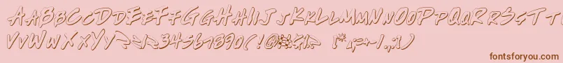 WriteOffOultine Font – Brown Fonts on Pink Background
