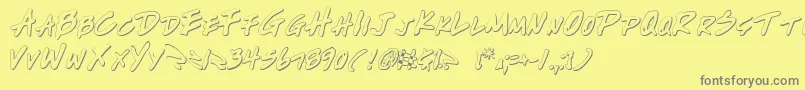 WriteOffOultine Font – Gray Fonts on Yellow Background