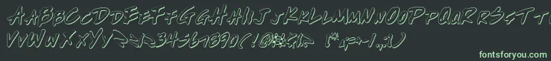 フォントWriteOffOultine – 黒い背景に緑の文字