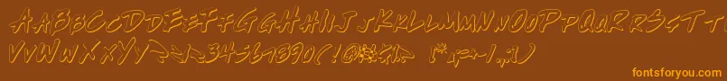 WriteOffOultine Font – Orange Fonts on Brown Background
