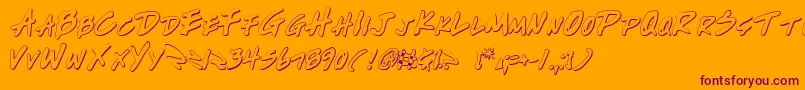 WriteOffOultine Font – Purple Fonts on Orange Background