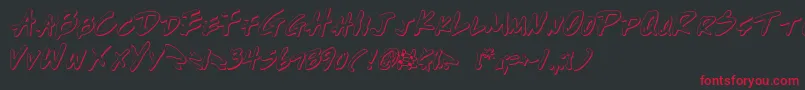 WriteOffOultine Font – Red Fonts on Black Background