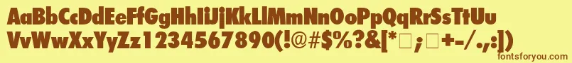 IsomarDisplaySsi Font – Brown Fonts on Yellow Background