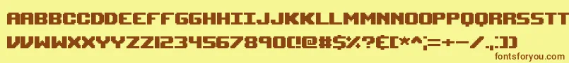 Upheavtt Font – Brown Fonts on Yellow Background